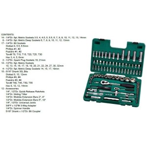 Zestaw kluczy nasadowych 1/4" 1/2" 86 elem. SATA 09013 | Klucze nasadowe