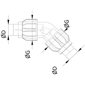 Kolano 63 mm 45 stopni | Instalacje sprężonego powietrza