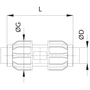 Mufa przelotowa 40 mm - EPL | Instalacje sprężonego powietrza