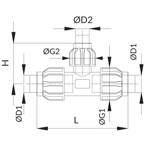 Trójnik redukcyjny 63-40-63 mm - EPL | Instalacje sprężonego powietrza