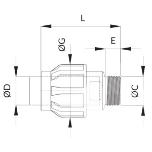 Adapter 40 mm x 1" - EPL | Instalacje sprężonego powietrza