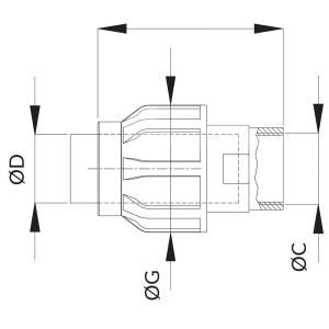 Adapter ALU 20 mm x 1/2" GW - EPL | Instalacje sprężonego powietrza
