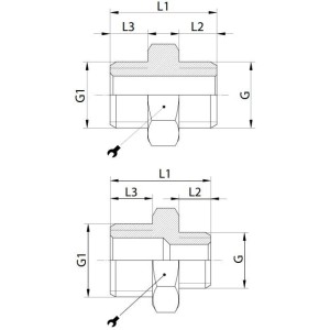 Łącznik 1/4" - 3/8" gwint zew. walcowy RQA DN1438 | Nyple - łączniki