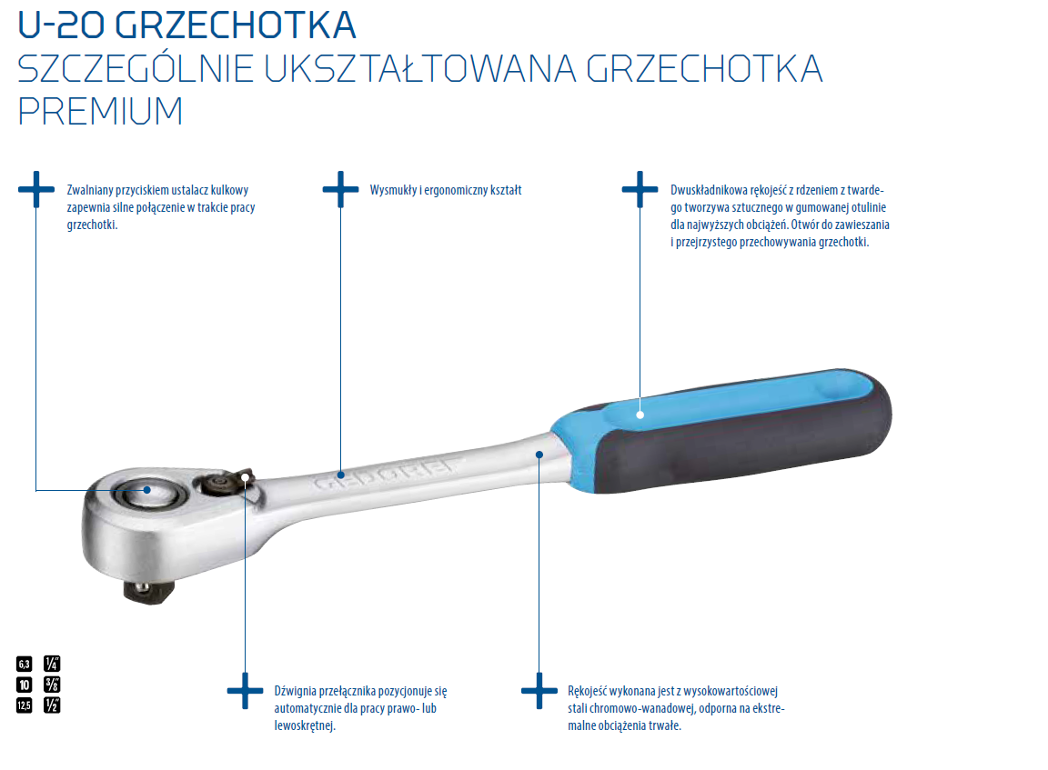 grzechotka dwukierunkowa gedore